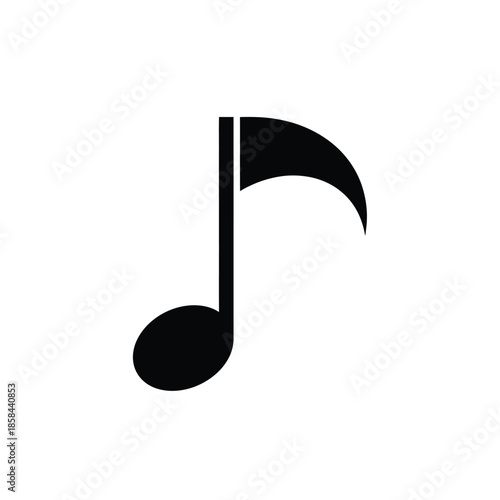 a simple depiction of a single black musical note commonly representing sound melody and rhythmic elements in music composition high quality