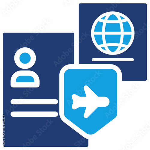 Passport Blue Color Icon