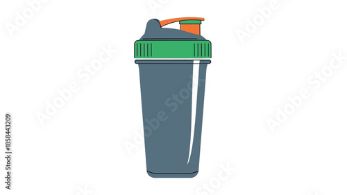 Shaker Bottle Icon: This image presents a sleek, minimalist illustration of a shaker bottle.