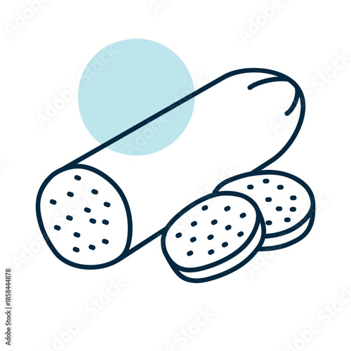 Sliced Pepperoni Sausage Minimalistic Flat Icon