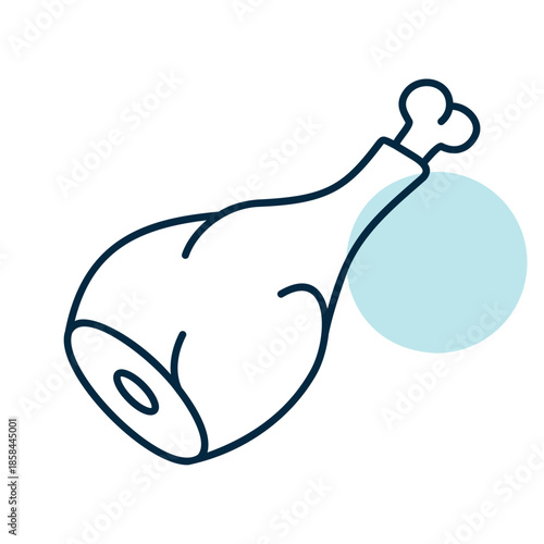 Leg of Lamb Meat Cut Flat Icon