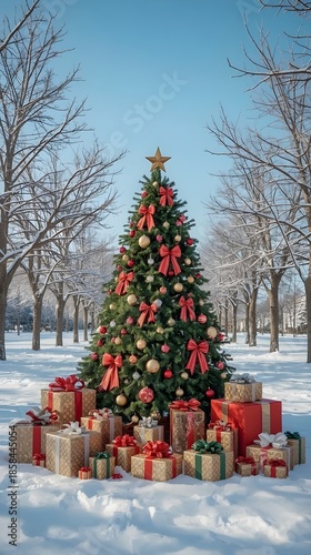 christmas tree with gifts