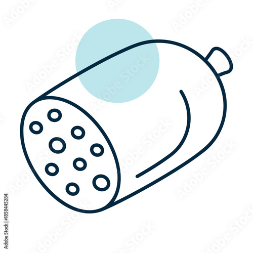 Cooked Lard Sausage Flat Vector Icon