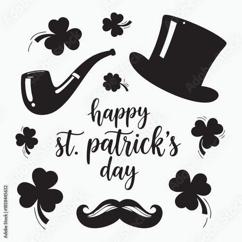 Amazing St. Patrick's Day silhouette vector art illustration