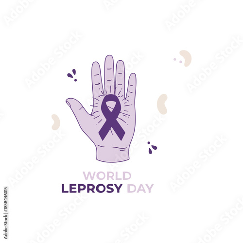 World Leprosy Day Hand and Heart Awareness Symbol