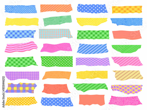 Colorful washi tape collection with diverse patterns and bright hues displayed