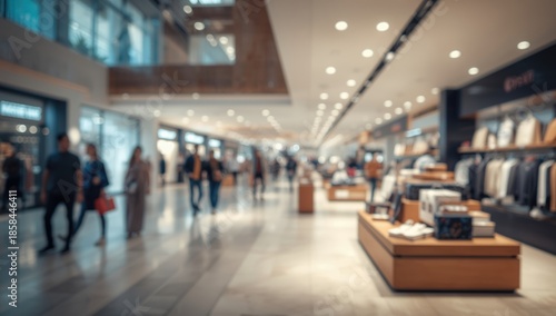 Wallpaper Mural Out-of-focus store interior within a shopping mall used for commercial space planning Torontodigital.ca