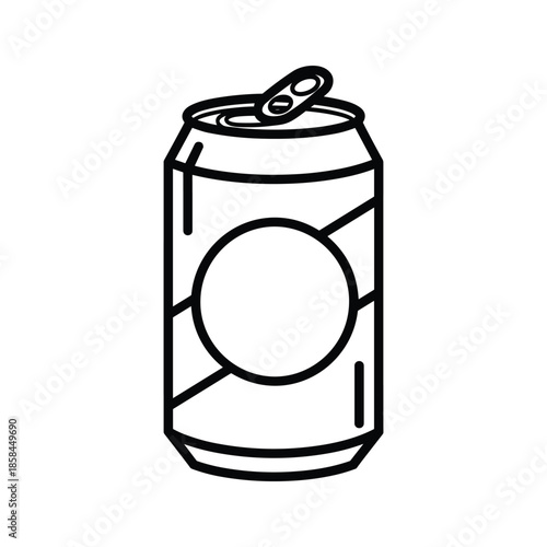 Soda Can Icon Simple Line Art Illustration