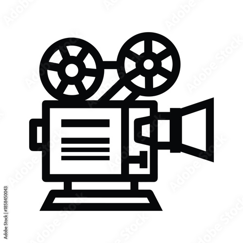 Old fashioned movie projector icon