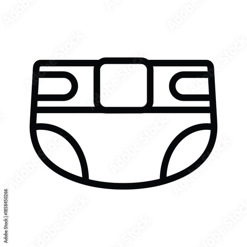 Baby Diaper Icon Simple Line Art