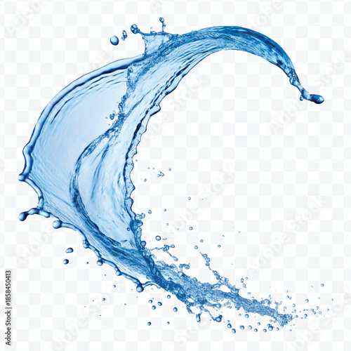 realistic 3d smooth liquid clean water splash in different color and curve style isolated on transparent background