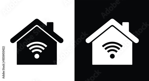 Smart home connectivity - Black and White Vector Symbol, Minimal Solid Vector Illustration, Minimal UI Vector, Flat Solid Vector, Flat Vector Illustration, icon, Editable stroke icon, Modern icon