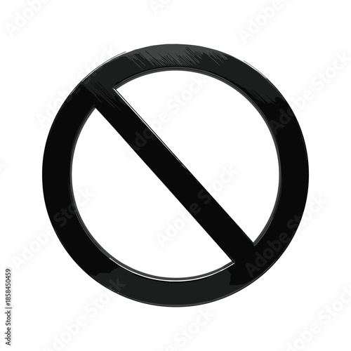 Black Prohibition Sign Symbol