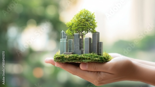 Wallpaper Mural Future-oriented business model integrating circular economy and carbon reduction. Torontodigital.ca