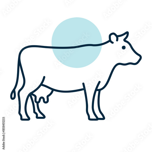 Dairy Cow Side View Minimal Icon