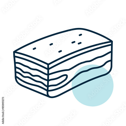 Slice of Pork Lard Minimal Flat Icon