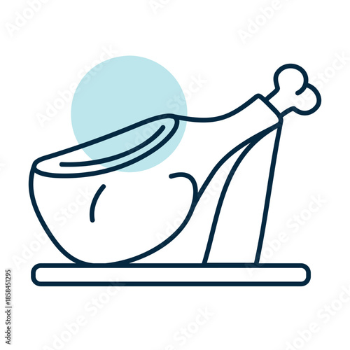 Jamon Cured Ham Minimal Flat Icon