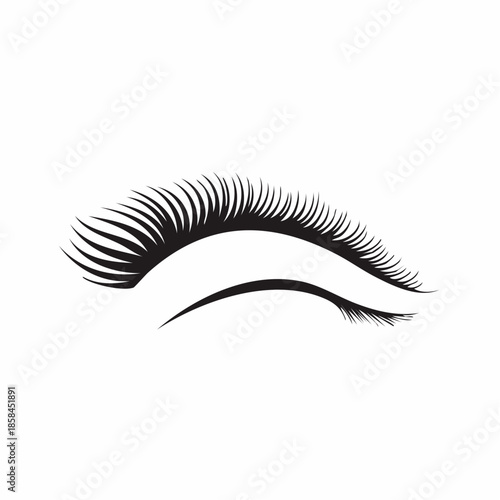 Eyelash extension and eyebrow design concept emphasizing beauty and style