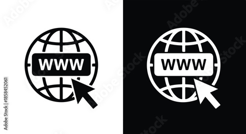 Global network access - Black and White Vector Symbol, Minimal Solid Vector Illustration, Minimal UI Vector, Flat Solid Vector, Flat Vector Illustration, icon, Editable stroke icon, Modern icon