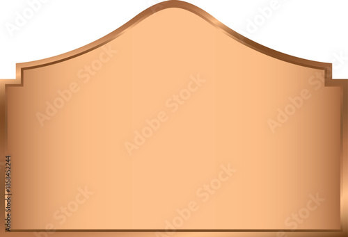 Classic Ornate Copper Frame Design. Bronze Signage Mockup and template design.