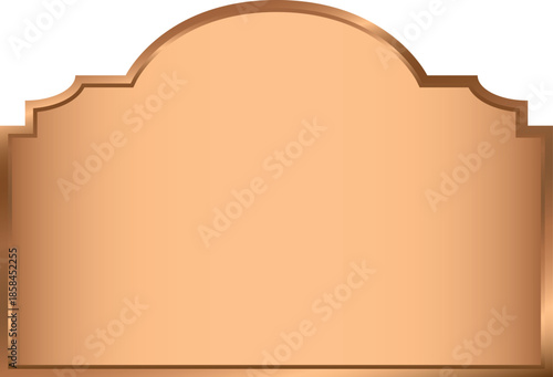 Ornate Copper Colored Label. Bronze Signage Mockup and template design.