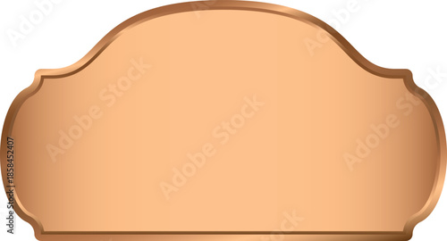 Decorative Wall Plaque with Curved Edges. Bronze Signage Mockup and template design.