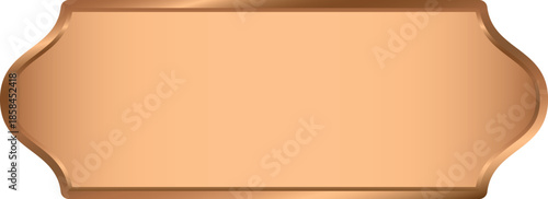 Vintage Metallic Wall Plaque Design with Copper Border. Bronze Signage Mockup and template design.