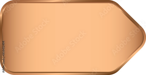Arrow Shape Graphic with Copper Border. Bronze Signage Mockup and template design.