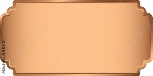 Ornate Bronze Label Graphic. Copper Signage Mockup and template design.