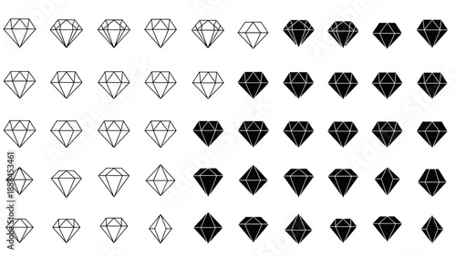 Diamond Shape Icon Pattern Set