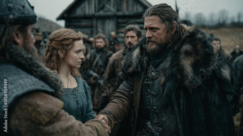 Dramatic Medieval Scene with Leaders