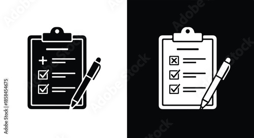 Checklist comparison - Black and White Vector Symbol, Minimal Solid Vector Illustration, Minimal UI Vector, Flat Solid Vector, Flat Vector Illustration, icon, Editable stroke icon, Modern icon