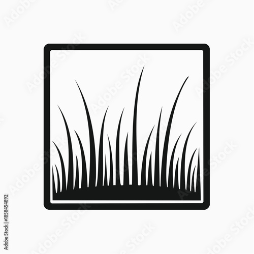 Minimalist grass in frame vector design creates clean and modern visual aesthetic