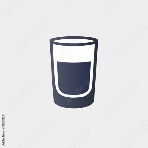 Minimalist water glass illustration for use in design and presentations