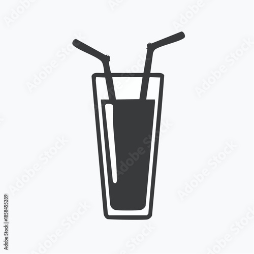 Minimalist beverage illustration: Refreshing drink icon for design and branding projects