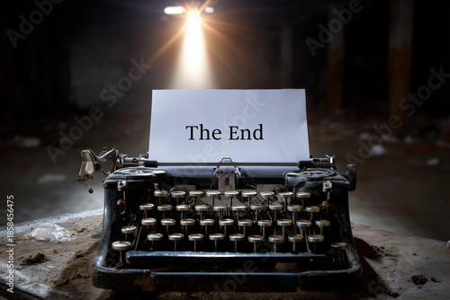 Typewriter with 'The End' Paper