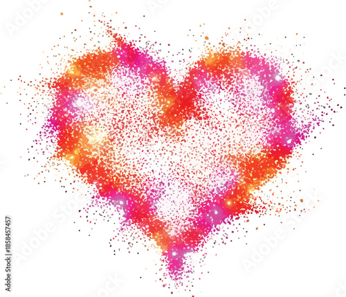 Spray Paint Heart Shape Vector Illustration