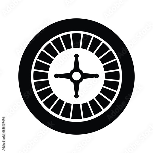 Black and white steering wheel icon