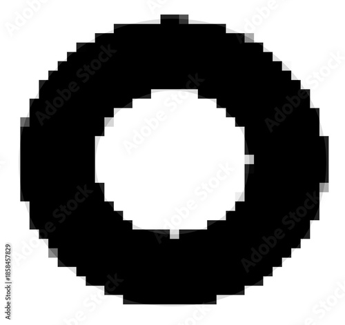 black donut pixel style