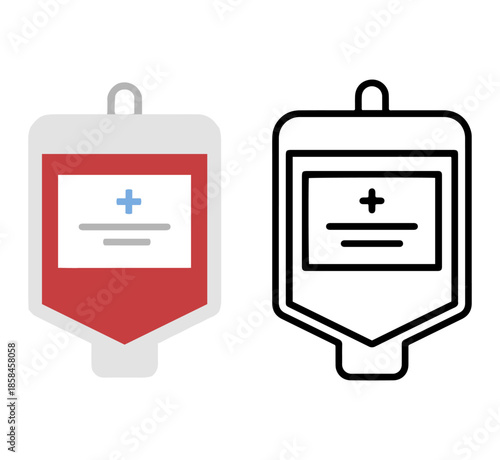 blood bag and donation icons set flat vector medical design
