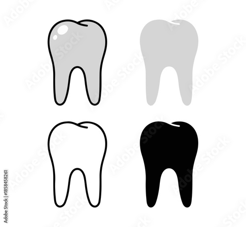 dental tooth and oral care icons set flat vector hygiene design