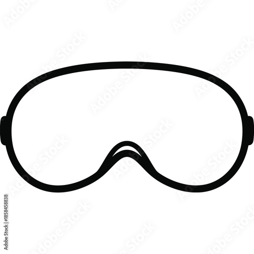 a simple black sleep mask isolated on a white background represents restful sleep blocking out light for relaxation and peaceful dreaming