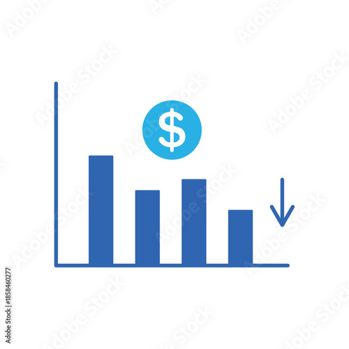 Icon a Financial Crisis, isolated against a clean background