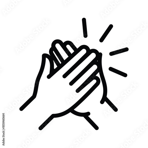 High five gesture illustration black