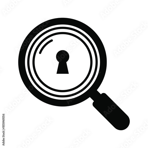 Magnifying Glass with Keyhole Icon
