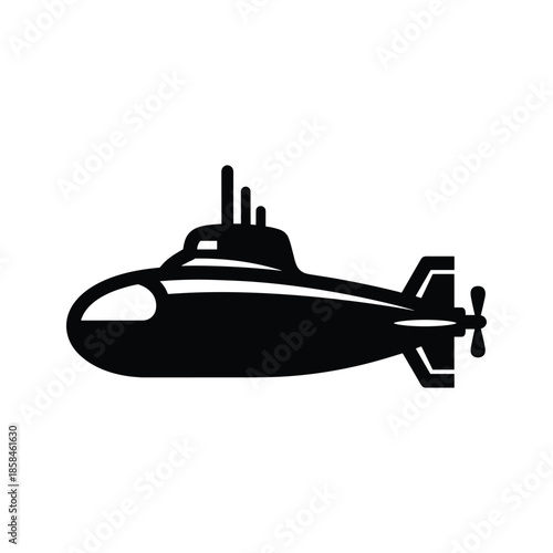 Black Silhouette Submarine Icon