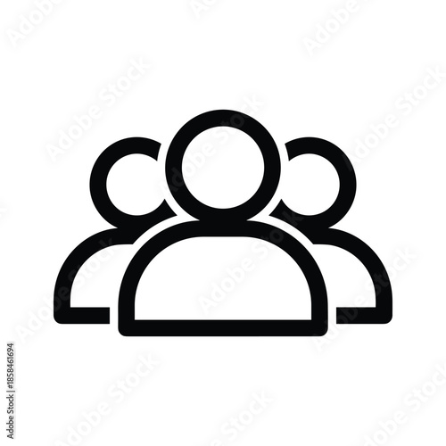 People Group Icon Simple Line Art