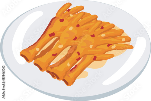 Braised Chicken Feet Illustration for Chinese Food and Asian Cuisine Design