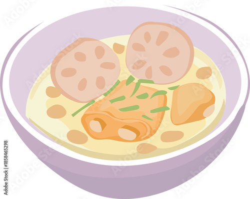 Chinese Mixed Dim Sum Plate Illustration for Chinese Food and Asian Cuisine Design