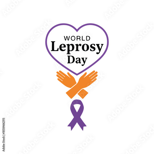World Leprosy Day Heart and Hands Awareness Graphic